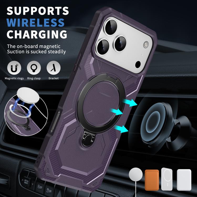 For iPhone 17 Pro Max Frosted MagSafe Holder Phone Case(Purple) - iPhone 17 Pro Max Cases by buy2fix | Online Shopping UK | buy2fix