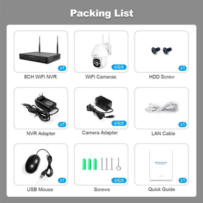 SriHome NVS001E-IPC039B 5MP 8CH HD NVR Wireless Cameras Set, Plug:UK Plug - Video Recorder Kit by SriHome | Online Shopping UK | buy2fix