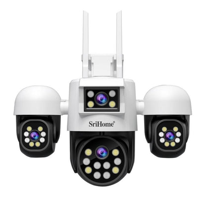 SriHome SH069 8MP 3X Digital Zoom HD Quad-lens Security Camera, Plug:US Plug - Wireless Camera by SriHome | Online Shopping UK | buy2fix