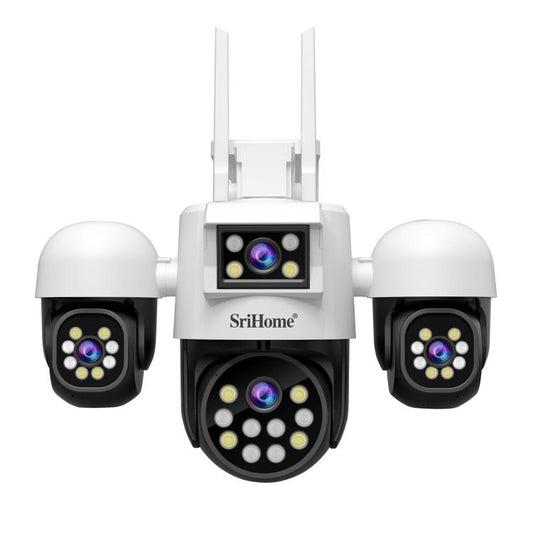 SriHome SH069 8MP 3X Digital Zoom HD Quad-lens Security Camera, Plug:EU Plug - Wireless Camera by SriHome | Online Shopping UK | buy2fix