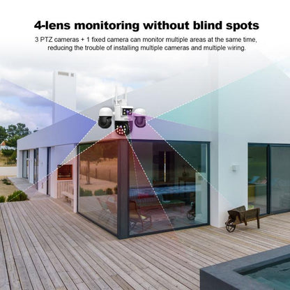 SriHome SH069 8MP 3X Digital Zoom HD Quad-lens Security Camera, Plug:US Plug - Wireless Camera by SriHome | Online Shopping UK | buy2fix