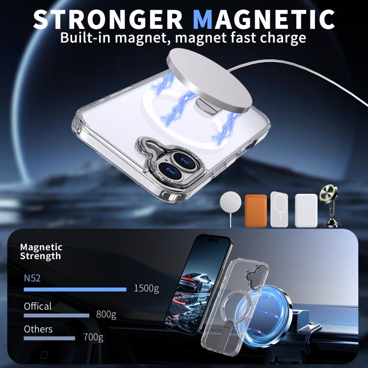 For iPhone 17 Star Shine Series TPU + PC MagSafe Phone Case with Fold Holder(Transparent) - iPhone 17 Cases by buy2fix | Online Shopping UK | buy2fix