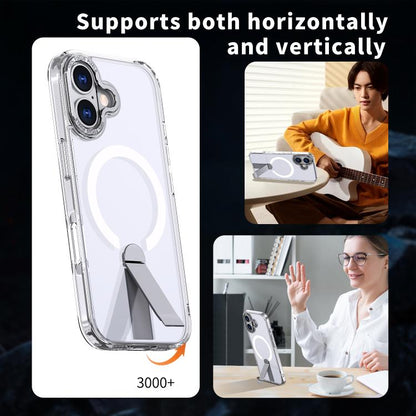 For iPhone 17 Star Shine Series TPU + PC MagSafe Phone Case with Fold Holder(Transparent) - iPhone 17 Cases by buy2fix | Online Shopping UK | buy2fix