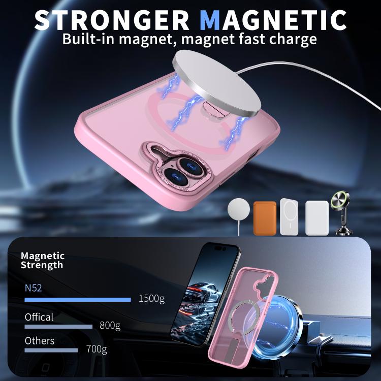 For iPhone 17 Star Shine Series TPU + PC MagSafe Phone Case with Fold Holder(Pink) - iPhone 17 Cases by buy2fix | Online Shopping UK | buy2fix