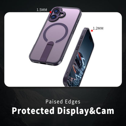 For iPhone 17 Star Shine Series TPU + PC MagSafe Phone Case with Fold Holder(Purple) - iPhone 17 Cases by buy2fix | Online Shopping UK | buy2fix