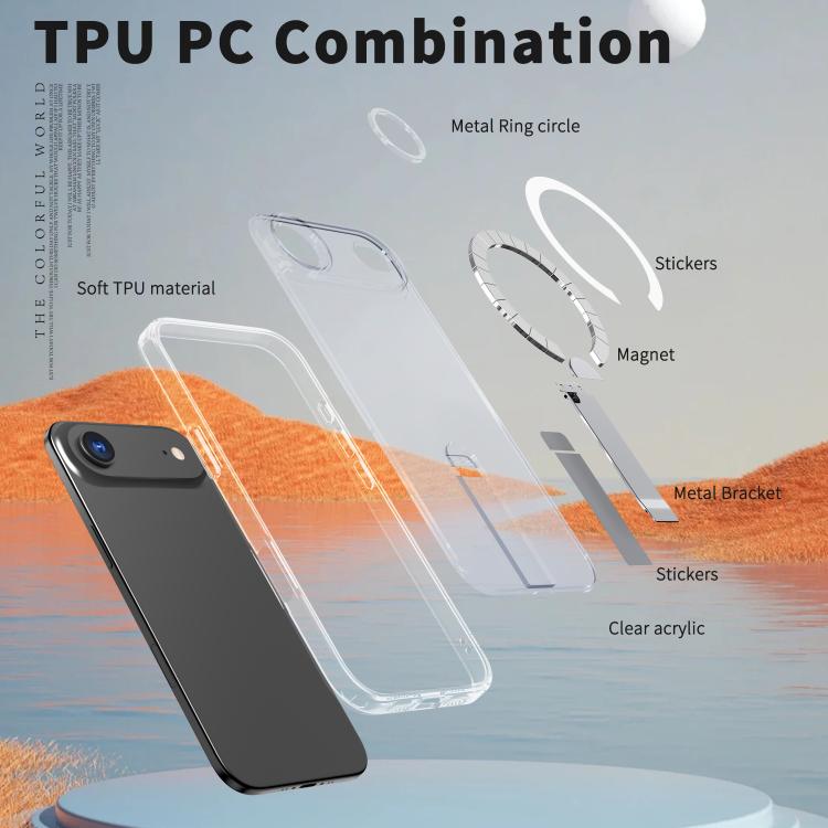 For iPhone Air Star Shine Series TPU + PC MagSafe Phone Case with Fold Holder(Transparent) - iPhone Air Cases by buy2fix | Online Shopping UK | buy2fix