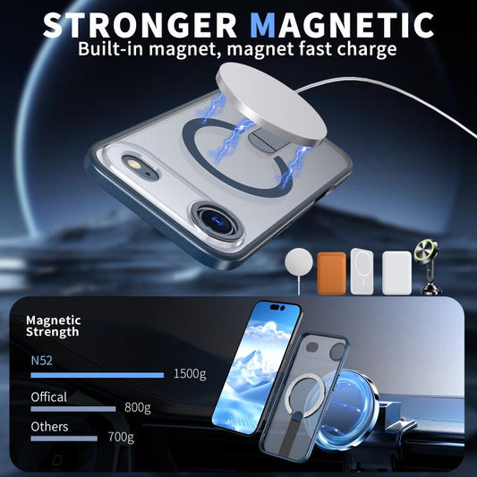 For iPhone Air Star Shine Series TPU + PC MagSafe Phone Case with Fold Holder(Navy Blue) - iPhone Air Cases by buy2fix | Online Shopping UK | buy2fix