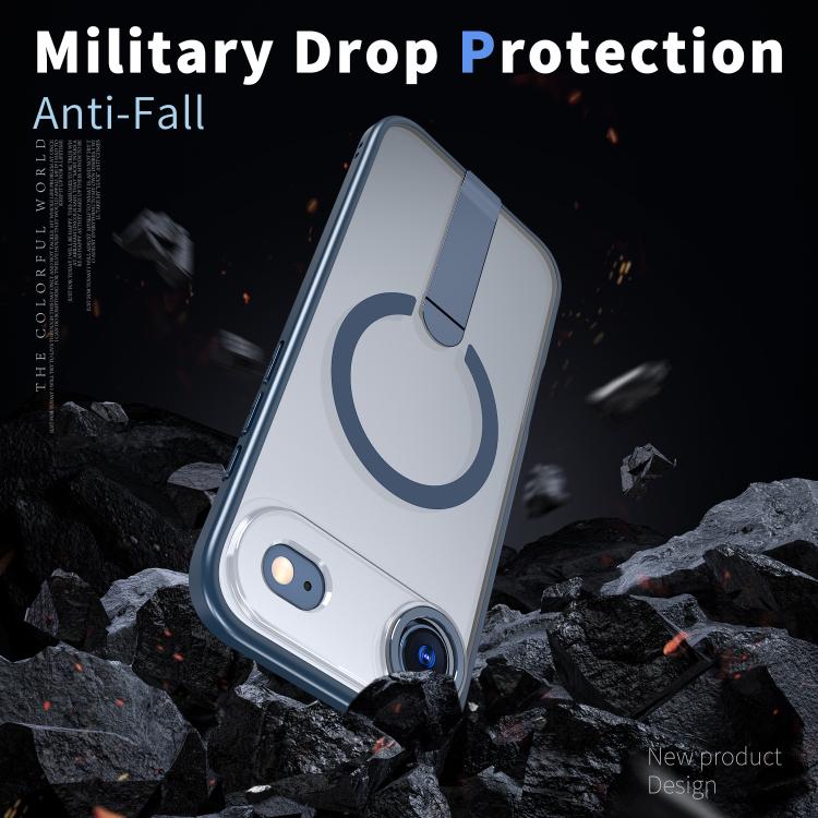 For iPhone Air Star Shine Series TPU + PC MagSafe Phone Case with Fold Holder(Black) - iPhone Air Cases by buy2fix | Online Shopping UK | buy2fix