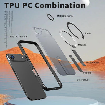 For iPhone Air Star Shine Series TPU + PC MagSafe Phone Case with Fold Holder(Black) - iPhone Air Cases by buy2fix | Online Shopping UK | buy2fix