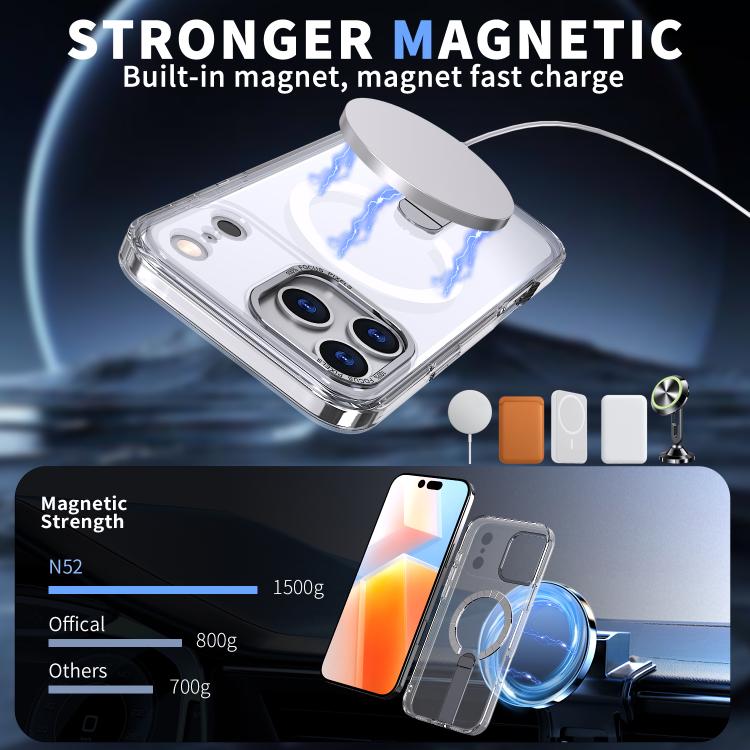 For iPhone 17 Pro Star Shine Series TPU + PC MagSafe Phone Case with Fold Holder(Transparent) - iPhone 17 Pro Cases by buy2fix | Online Shopping UK | buy2fix