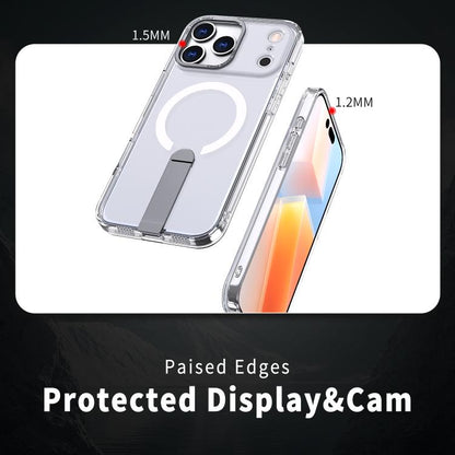 For iPhone 17 Pro Star Shine Series TPU + PC MagSafe Phone Case with Fold Holder(Transparent) - iPhone 17 Pro Cases by buy2fix | Online Shopping UK | buy2fix