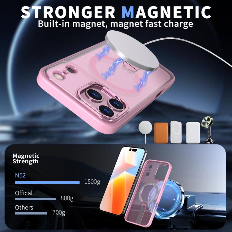 For iPhone 17 Pro Star Shine Series TPU + PC MagSafe Phone Case with Fold Holder(Pink) - iPhone 17 Pro Cases by buy2fix | Online Shopping UK | buy2fix