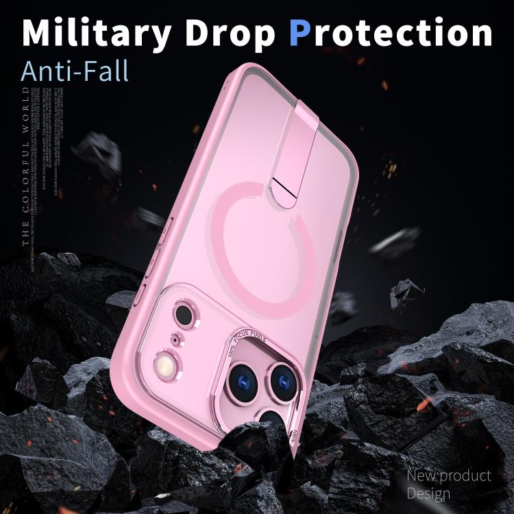 For iPhone 17 Pro Star Shine Series TPU + PC MagSafe Phone Case with Fold Holder(Pink) - iPhone 17 Pro Cases by buy2fix | Online Shopping UK | buy2fix
