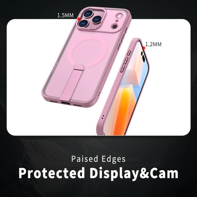 For iPhone 17 Pro Star Shine Series TPU + PC MagSafe Phone Case with Fold Holder(Pink) - iPhone 17 Pro Cases by buy2fix | Online Shopping UK | buy2fix