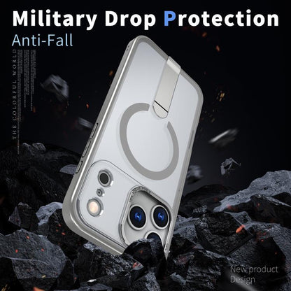 For iPhone 17 Pro Star Shine Series TPU + PC MagSafe Phone Case with Fold Holder(Grey) - iPhone 17 Pro Cases by buy2fix | Online Shopping UK | buy2fix