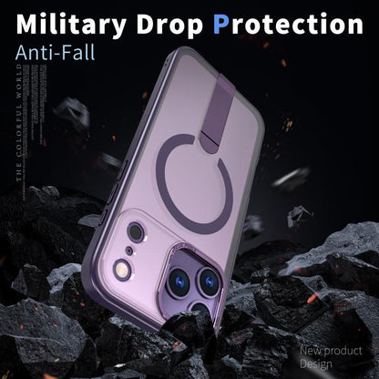 For iPhone 17 Pro Star Shine Series TPU + PC MagSafe Phone Case with Fold Holder(Purple) - iPhone 17 Pro Cases by buy2fix | Online Shopping UK | buy2fix