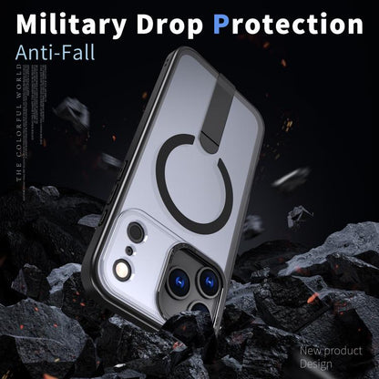 For iPhone 17 Pro Star Shine Series TPU + PC MagSafe Phone Case with Fold Holder(Black) - iPhone 17 Pro Cases by buy2fix | Online Shopping UK | buy2fix