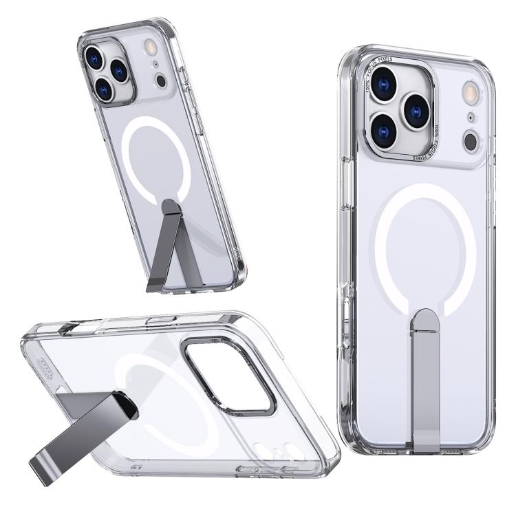 For iPhone 17 Pro Max Star Shine Series TPU + PC MagSafe Phone Case with Fold Holder(Transparent) - iPhone 17 Pro Max Cases by buy2fix | Online Shopping UK | buy2fix