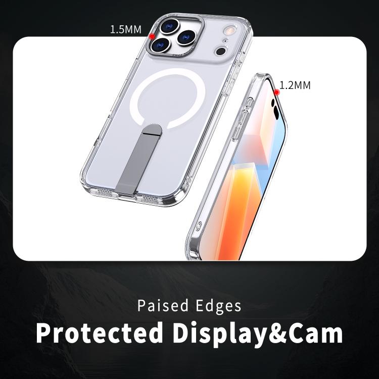 For iPhone 17 Pro Max Star Shine Series TPU + PC MagSafe Phone Case with Fold Holder(Transparent) - iPhone 17 Pro Max Cases by buy2fix | Online Shopping UK | buy2fix