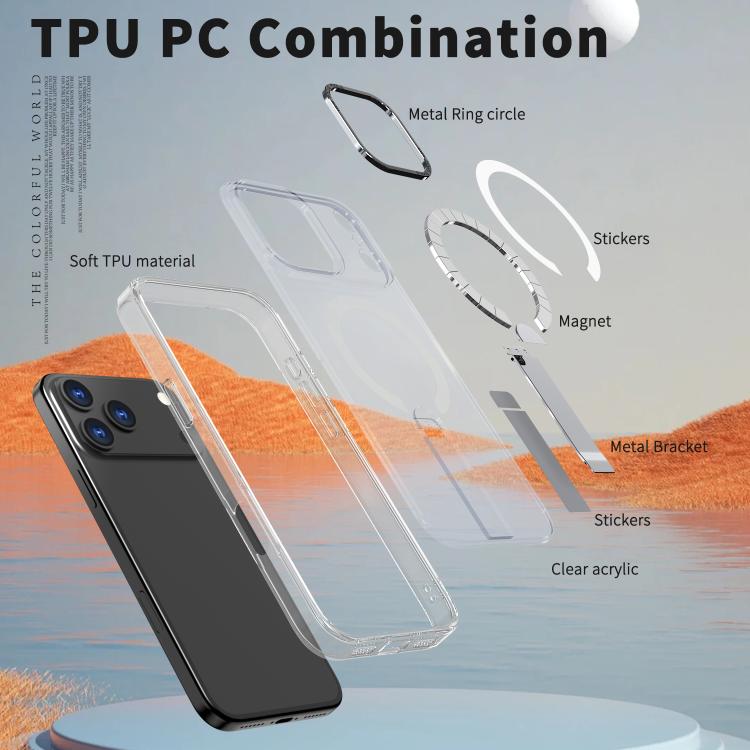 For iPhone 17 Pro Max Star Shine Series TPU + PC MagSafe Phone Case with Fold Holder(Transparent) - iPhone 17 Pro Max Cases by buy2fix | Online Shopping UK | buy2fix