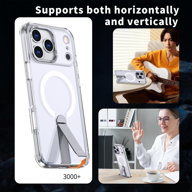 For iPhone 17 Pro Max Star Shine Series TPU + PC MagSafe Phone Case with Fold Holder(Transparent) - iPhone 17 Pro Max Cases by buy2fix | Online Shopping UK | buy2fix