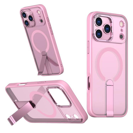 For iPhone 17 Pro Max Star Shine Series TPU + PC MagSafe Phone Case with Fold Holder(Pink) - iPhone 17 Pro Max Cases by buy2fix | Online Shopping UK | buy2fix