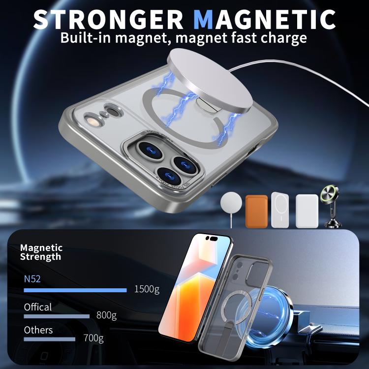 For iPhone 17 Pro Max Star Shine Series TPU + PC MagSafe Phone Case with Fold Holder(Grey) - iPhone 17 Pro Max Cases by buy2fix | Online Shopping UK | buy2fix