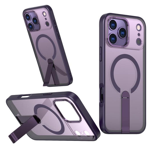 For iPhone 17 Pro Max Star Shine Series TPU + PC MagSafe Phone Case with Fold Holder(Purple) - iPhone 17 Pro Max Cases by buy2fix | Online Shopping UK | buy2fix