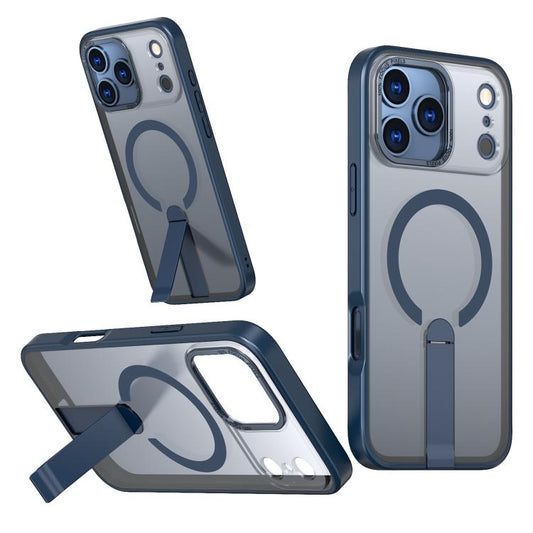 For iPhone 17 Pro Max Star Shine Series TPU + PC MagSafe Phone Case with Fold Holder(Navy Blue) - iPhone 17 Pro Max Cases by buy2fix | Online Shopping UK | buy2fix
