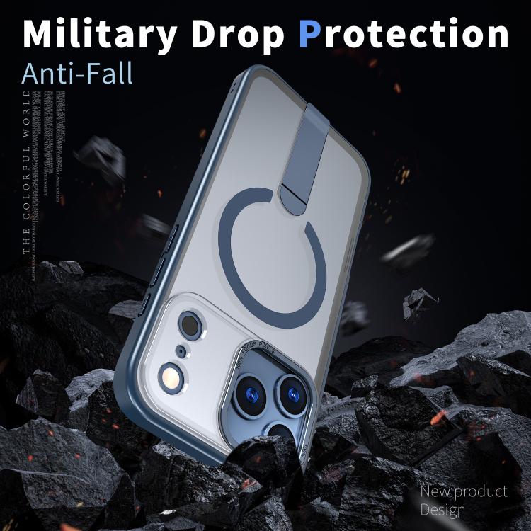 For iPhone 17 Pro Max Star Shine Series TPU + PC MagSafe Phone Case with Fold Holder(Navy Blue) - iPhone 17 Pro Max Cases by buy2fix | Online Shopping UK | buy2fix