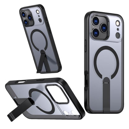 For iPhone 17 Pro Max Star Shine Series TPU + PC MagSafe Phone Case with Fold Holder(Black) - iPhone 17 Pro Max Cases by buy2fix | Online Shopping UK | buy2fix