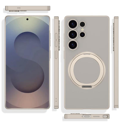 For Samsung Galaxy S23 Ultra 5G Frosted Skin-feel Magnetic Rotating Holder Phone Case, Not Included Pen(Black) - Galaxy S23 Ultra 5G Cases by GKK | Online Shopping UK | buy2fix