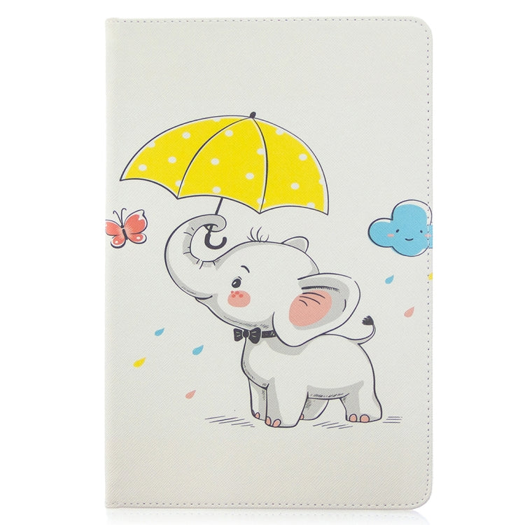 For Samsung Galaxy Tab S8 / Galaxy Tab S7 T870 Colored Drawing Pattern Horizontal Flip Leather Case with Holder & Card Slots & Wallet(Umbrella Elephant) by buy2fix