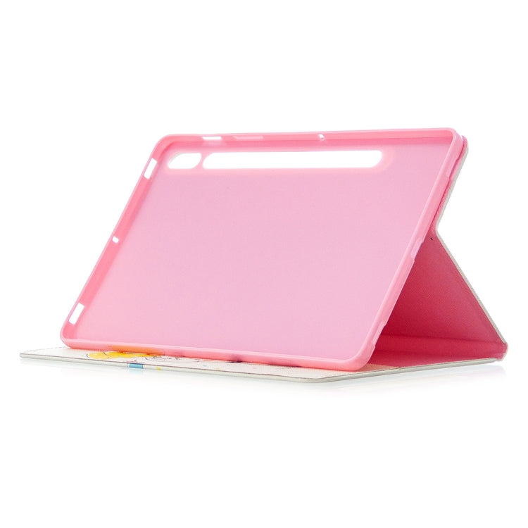 For Samsung Galaxy Tab S8 / Galaxy Tab S7 T870 Colored Drawing Pattern Horizontal Flip Leather Case with Holder & Card Slots & Wallet(Umbrella Elephant) by buy2fix