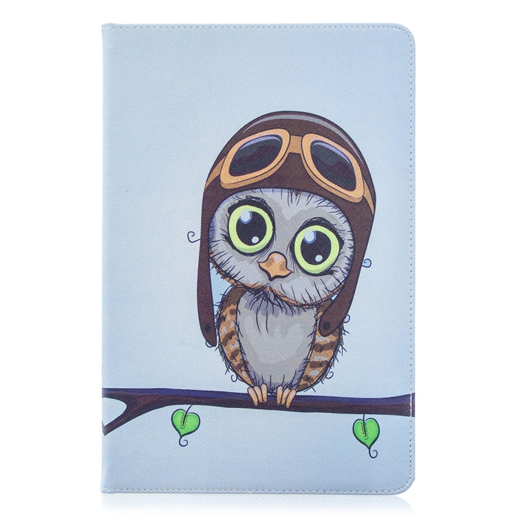 For Samsung Galaxy Tab S8 / Galaxy Tab S7 T870 Colored Drawing Pattern Horizontal Flip Leather Case with Holder & Card Slots & Wallet(Owl) by buy2fix