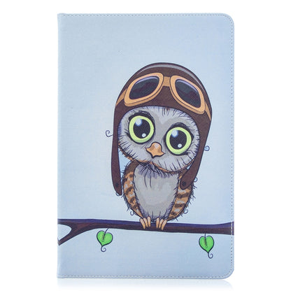 For Samsung Galaxy Tab S8 / Galaxy Tab S7 T870 Colored Drawing Pattern Horizontal Flip Leather Case with Holder & Card Slots & Wallet(Owl) by buy2fix