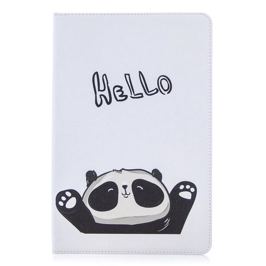 For Samsung Galaxy Tab S8 / Galaxy Tab S7 T870 Colored Drawing Pattern Horizontal Flip Leather Case with Holder & Card Slots & Wallet(Hello Panda) by buy2fix
