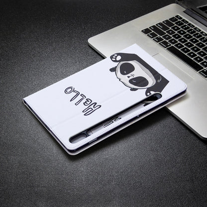 For Samsung Galaxy Tab S8 / Galaxy Tab S7 T870 Colored Drawing Pattern Horizontal Flip Leather Case with Holder & Card Slots & Wallet(Hello Panda) by buy2fix