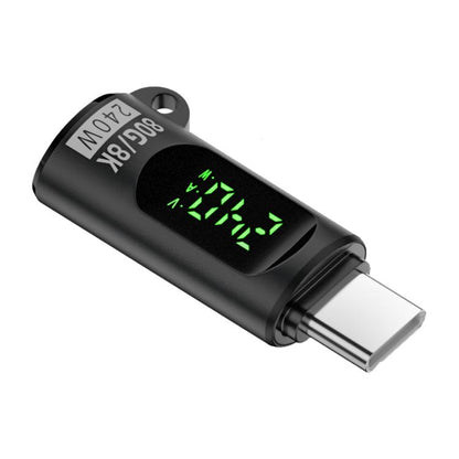 Type-C Male to Type-C Female 240W 80Gbps Adapter with Digital Display(Black) - OTG Adapter by buy2fix | Online Shopping UK | buy2fix