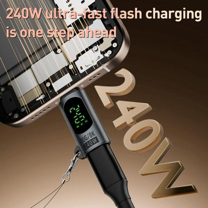 Type-C Male to Type-C Female 240W 80Gbps Adapter with Digital Display(Black) - OTG Adapter by buy2fix | Online Shopping UK | buy2fix