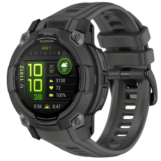 For Garmin Instinct 3 AMOLED / Solar 50mm Silicone Breathable Watch Band Wristband(Grey)
