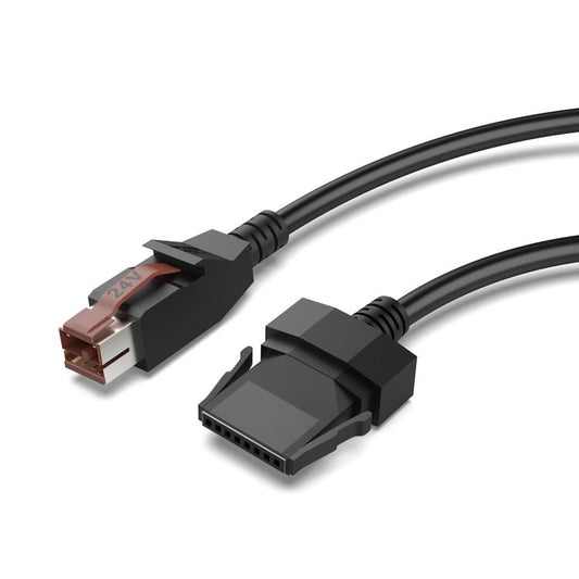 24V Powered USB to 8 Pin Stecker Data Cable for Printers POS Systems, Length:1.8m(Black) - USB Cable by buy2fix | Online Shopping UK | buy2fix