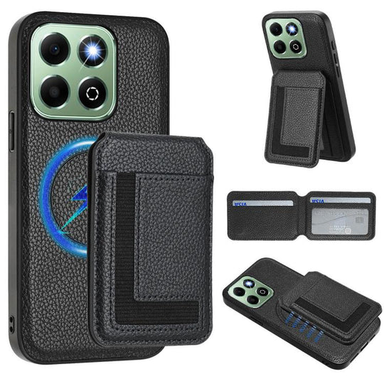 For Honor X6b CX01 Detachable Magsafe Magnetic Card Bag Phone Case(Black)