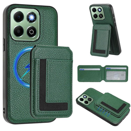 For Honor X6b CX01 Detachable Magsafe Magnetic Card Bag Phone Case(Peacock Green)
