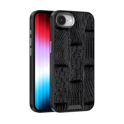 For iPhone 16e ABEEL Beast Pattern 6D Micro-Embossed MagSafe Genuine Leather Phone Case(Black) - iPhone 16e Cases by buy2fix | Online Shopping UK | buy2fix
