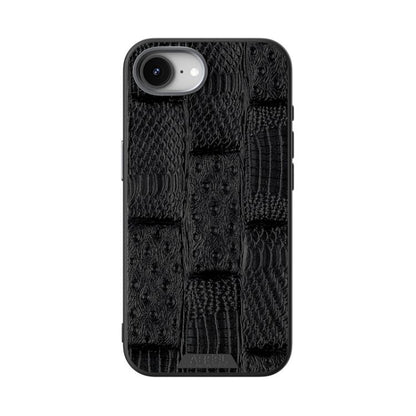 For iPhone 16e ABEEL Beast Pattern 6D Micro-Embossed MagSafe Genuine Leather Phone Case(Black) - iPhone 16e Cases by buy2fix | Online Shopping UK | buy2fix