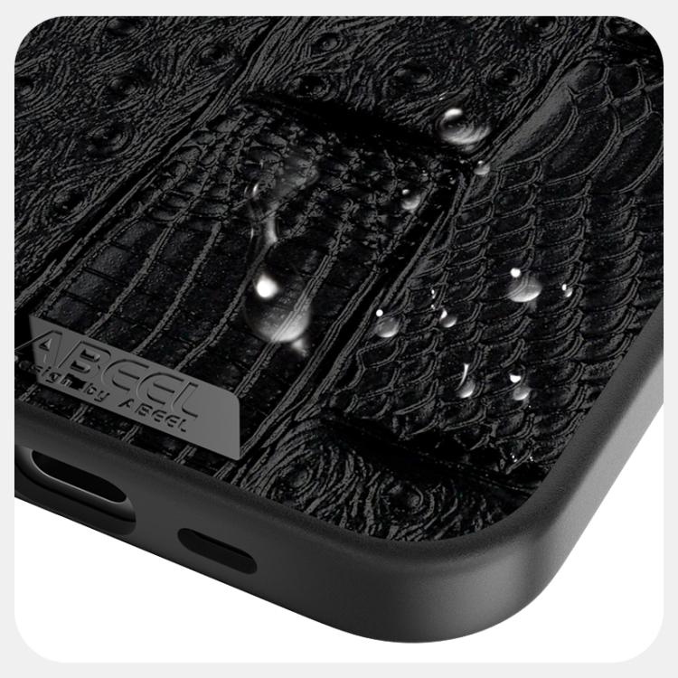 For iPhone 16e ABEEL Beast Pattern 6D Micro-Embossed MagSafe Genuine Leather Phone Case(Blue) - iPhone 16e Cases by buy2fix | Online Shopping UK | buy2fix