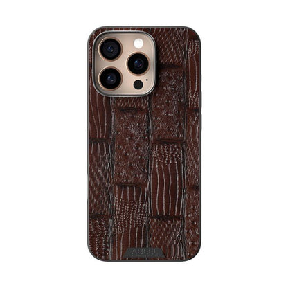 For iPhone 16 Pro Max ABEEL Beast Pattern 6D Micro-Embossed MagSafe Genuine Leather Phone Case(Brown) - iPhone 16 Pro Max Cases by buy2fix | Online Shopping UK | buy2fix