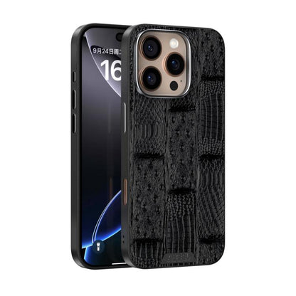 For iPhone 16 Pro ABEEL Beast Pattern 6D Micro-Embossed MagSafe Genuine Leather Phone Case(Black) - iPhone 16 Pro Cases by buy2fix | Online Shopping UK | buy2fix
