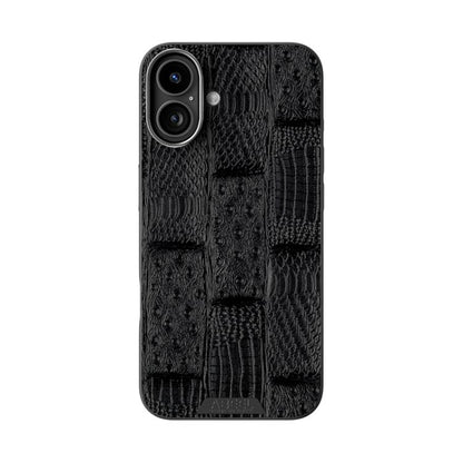 For iPhone 16 ABEEL Beast Pattern 6D Micro-Embossed MagSafe Genuine Leather Phone Case(Black) - iPhone 16 Cases by buy2fix | Online Shopping UK | buy2fix